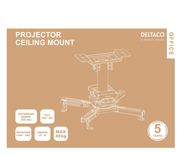Deltaco ARM-0410 Sufitowy uchwyt do projektora - 1307426 - zdjęcie 3